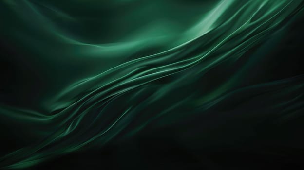 A dark green silk cloth with soft waves in it. AIG51A.