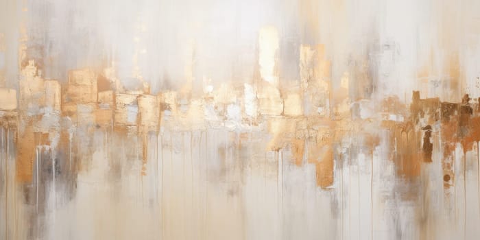 The abstract picture of the gold, grey and white colour that has been painted or splashed on the white blank background wallpaper to form random shape that cannot be describe yet beautiful. AIGX01.