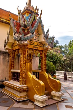 Building house room at golden gold Wat Phra That Doi Suthep temple temples in Chiang Mai Amphoe Mueang Chiang Mai Thailand in Southeastasia Asia.