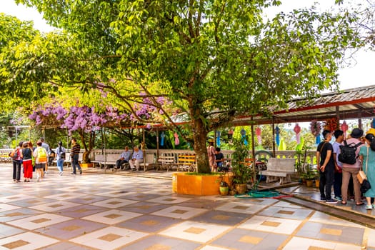 Entrance to golden gold Wat Phra That Doi Suthep temple temples building in Chiang Mai Amphoe Mueang Chiang Mai Thailand in Southeastasia Asia.