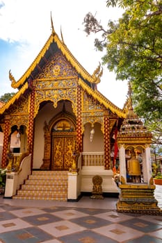 Building house room at golden gold Wat Phra That Doi Suthep temple temples in Chiang Mai Amphoe Mueang Chiang Mai Thailand in Southeastasia Asia.