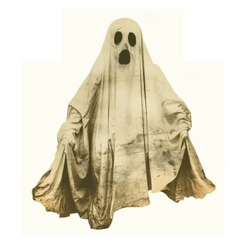 Cut out retro photo of halloween ghost ai generated image