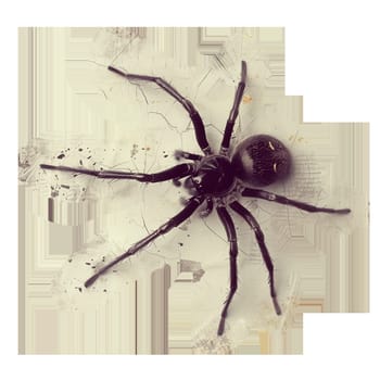 Cut out faded photo of halloween spider ai generated image