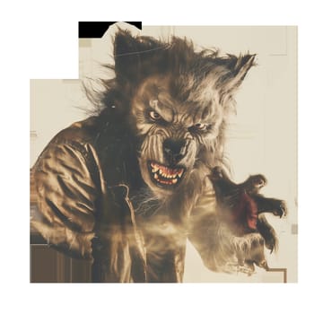 Cut out photo of halloween werewolf ai generated image