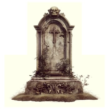 Cut out faded photo of halloween tombstone ai generated image