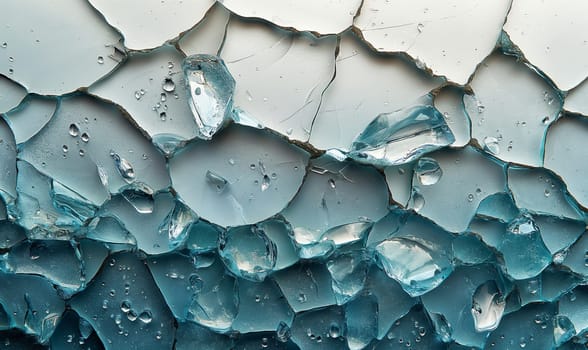 Close-up of ice with water droplets.