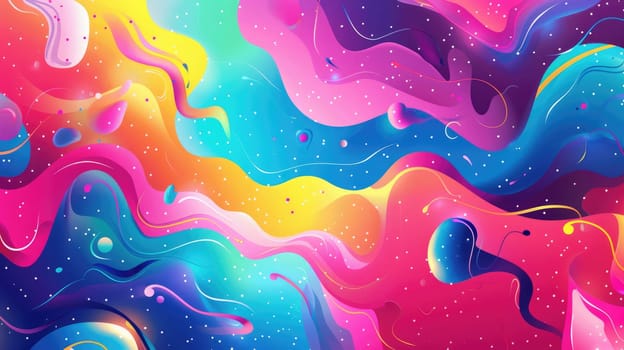 Colorful abstract painting with vibrant colors and a sense of movement. AIG51A.
