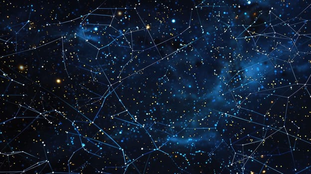 A computergenerated image of a vibrant electric blue and orange wave floating in space, creating a mesmerizing pattern against the darkness of the universe AIG50