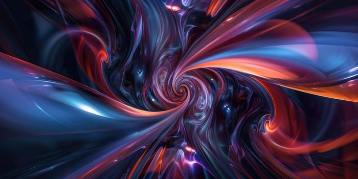 A digital painting of a blue and orange vortex. AIG51A.