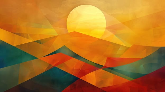 A vibrant abstract background filled with tints and shades of amber, orange, and peach. A white light in the middle adds a touch of heat to this artistic event, creating a beautiful petal pattern AIG50