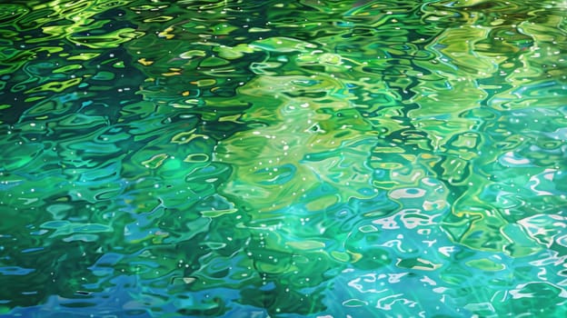 An art piece capturing a tranquil river with trees reflected in the fluid water, showcasing the beauty of the natural landscape AIG50