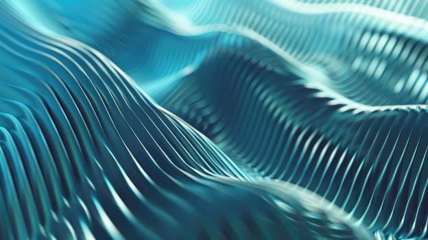 Blue and green 3D rendering of a wavy surface AIG51A.
