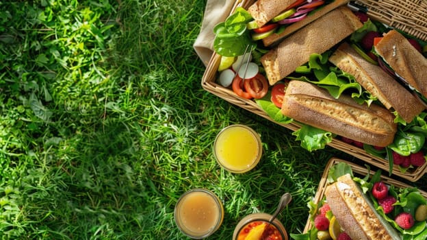 Various types of food are displayed on the table, including a selection of dishes, leaf vegetables, vegetables, and garnishes, showcasing a diverse range of cuisines and ingredients AIG50