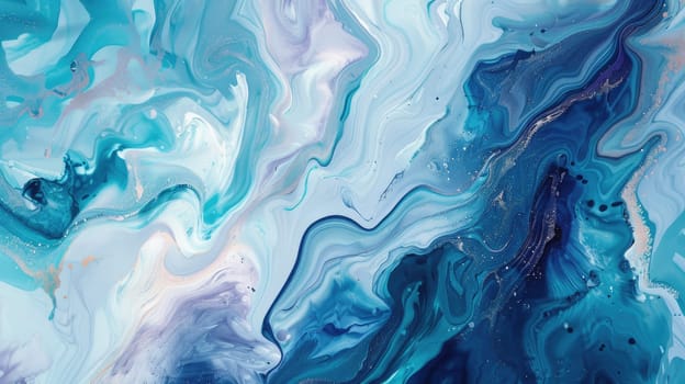 An artistic closeup capturing the moment of electric blue liquid splashing onto a white surface, creating a mesmerizing pattern like wind waves on water AIG50
