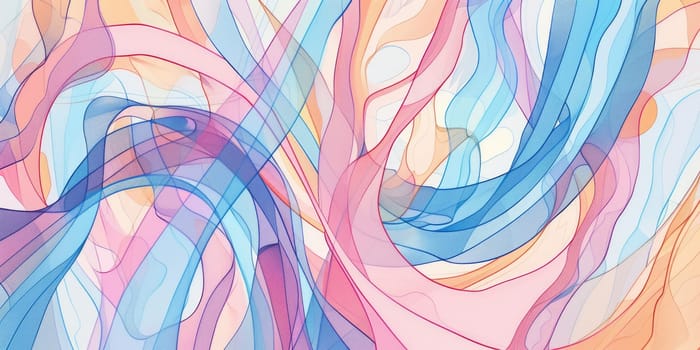 Colorful abstract painting with a blue and pink color scheme. AIG51A.