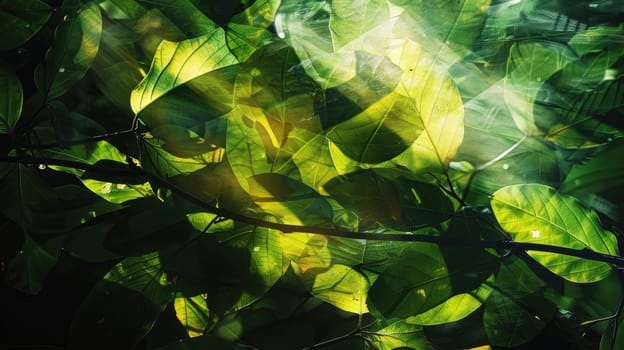 The sunlight is creating a beautiful pattern of circles on the ground as it shines through the leaves of a terrestrial plant AIG50