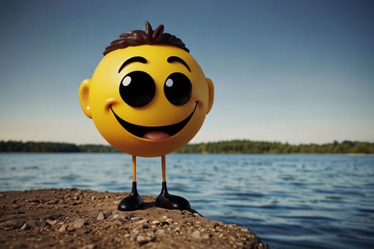 Happy emoticon expression background for content creation and multimedia setup Yellow smiley faces happiness joy, cheerful emotion symbols