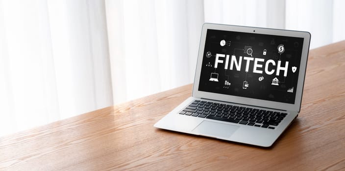 Fintech financial technology software for modish business to analyze marketing strategy