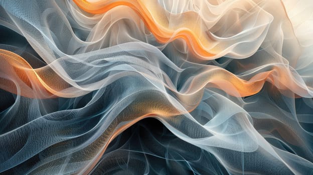 Blue and orange flowing curves AIG51A.