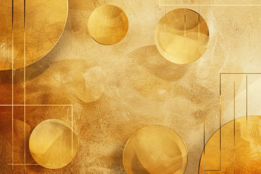 Golden textured background with 3d effect and golden balls AIG51A.