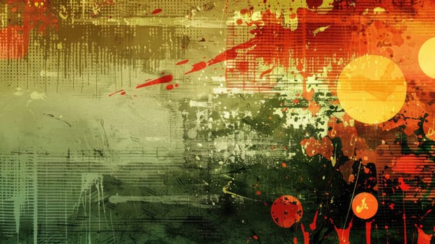 Grunge texture with bright paint splatters. AIG51A.