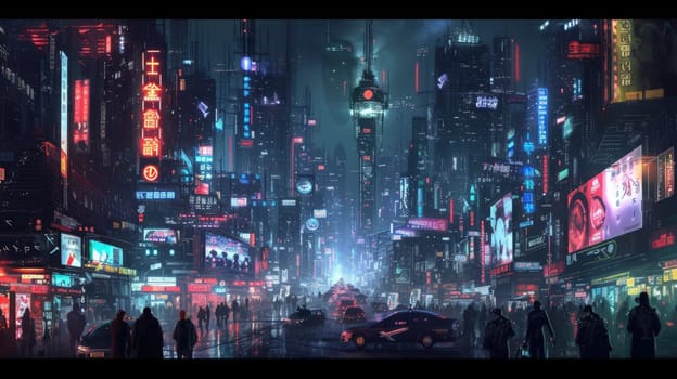 Futuristic city glows with soft hues, complemented by the sleek design of hovering vehicles above the vibrant skyline. Resplendent.