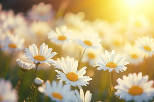 field of daisies at sunset AIG51A.