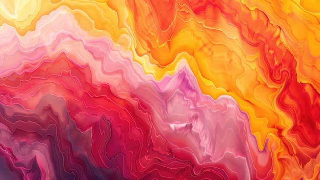 A stunning painting capturing a mountain range at sunset, with vibrant colors reflecting off the clouds and water. The afterglow creates a mesmerizing atmosphere AIG50