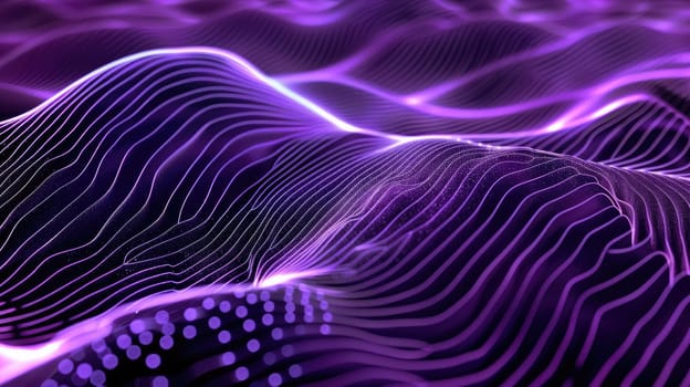 Purple glowing 3D landscape with contour lines AIG51A.