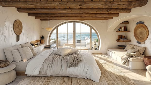 Cozy bedroom with sea view.