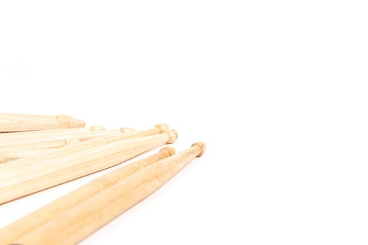 Drum sticks isolated on white background, copy space. High quality photo