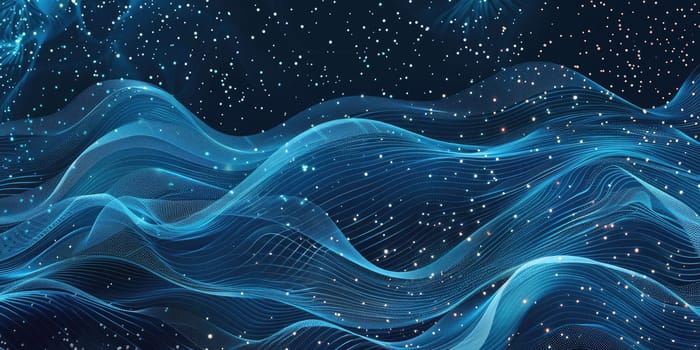 Blue and black background with a glowing blue wave pattern. AIG51A.
