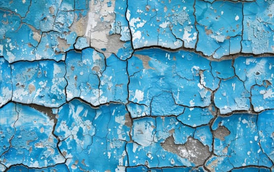 This weathered blue surface is a tapestry of cracks, offering a textured glimpse into the material's storied past