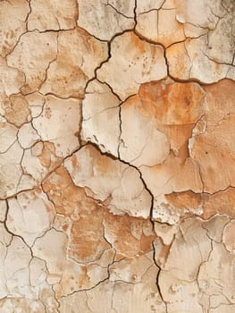 The arid texture of clay is crisscrossed with natural cracks, creating a detailed mosaic of drought's impact