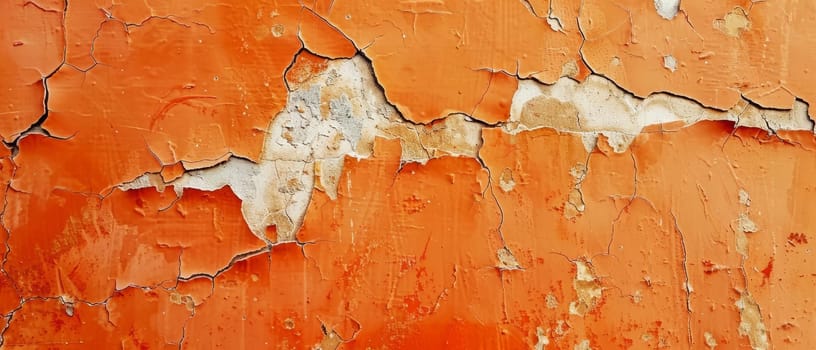 The panoramic view of this orange decay texture extends the visual journey through the fascinating process of natural degradation