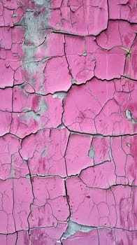 An abstract display of pink paint cracking under the stress of age, each line and fragment a piece of the larger mosaic of decay