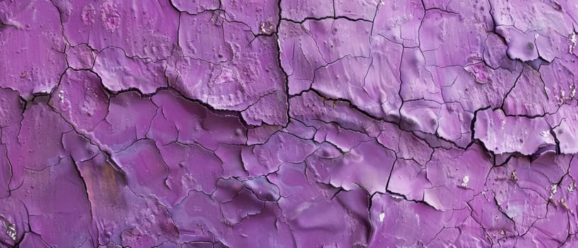 The worn purple texture tells a story of weathering, with cracks and chips providing a mosaic of the past. It serves as an abstract expression of time's relentless march