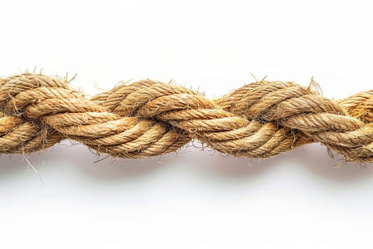 Durable natural fiber rope on a white background.