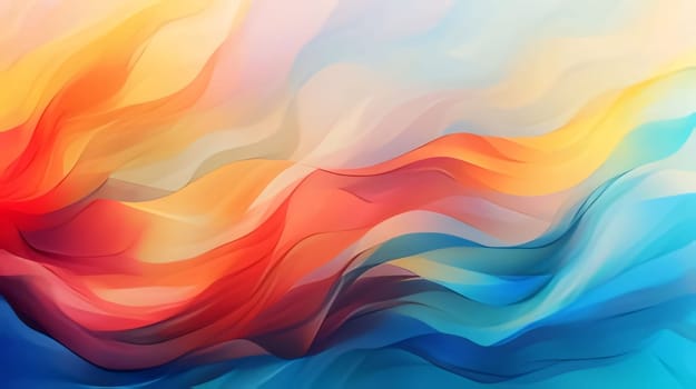 Abstract background design: abstract background with smooth lines in blue, orange and yellow colors