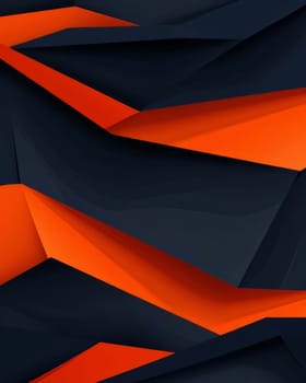 Abstract background design: Abstract 3d rendering of black and orange origami background. Futuristic technology style.