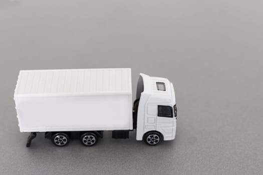 3D rendering of a truck with trailer isolated in white background. High quality photo