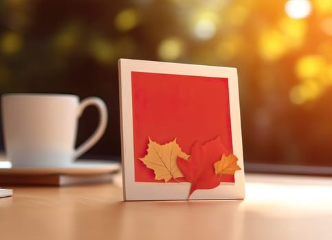 A card featuring a detailed image of a leaf.