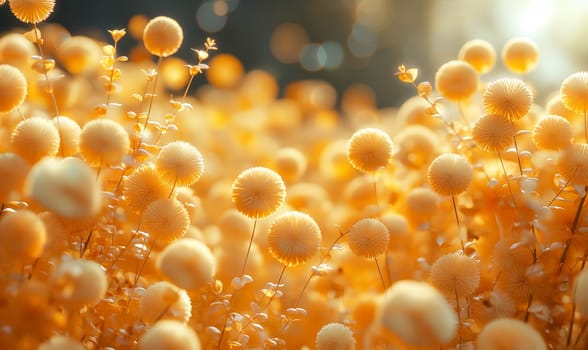 A cluster of vivid yellow flowers up close, showcasing intricate details.