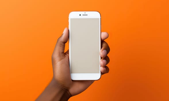 A persons hand holding a smartphone device.