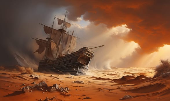 A ship navigates through vast ocean waters under clear skies.