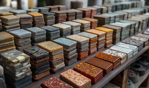 Assorted chocolates of various colors displayed on a table.