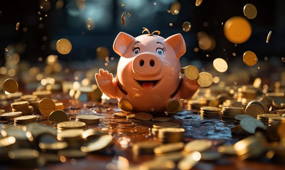 A playful piglet exploring the environment with curiosity and interest.
