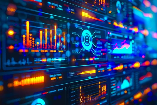 Diagram Scientific information futuristic and Technological Dashboard Map.