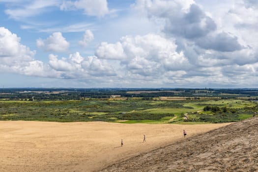 Sand dunes and seascape next to Rubjerg Knude Lighthouse, Denmark.