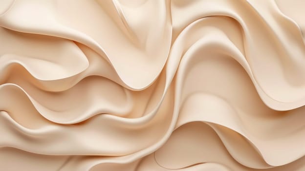 3D render of soft, flowing, beige silk. AIG51A.